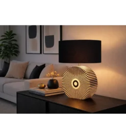 Lampa stołowa HARMONY NATURE 65 cm czarnobiała