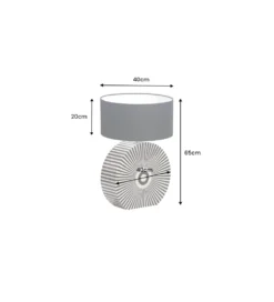 Lampa stołowa HARMONY NATURE 65 cm czarnobiała