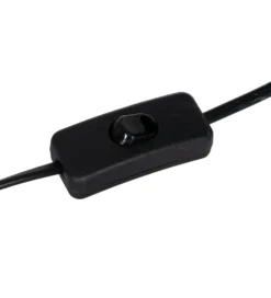 Lampa stołowa HEMLA 64 cm szklana czarno szara