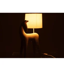 Lampa stołowa HORSE 56 cm beżowa