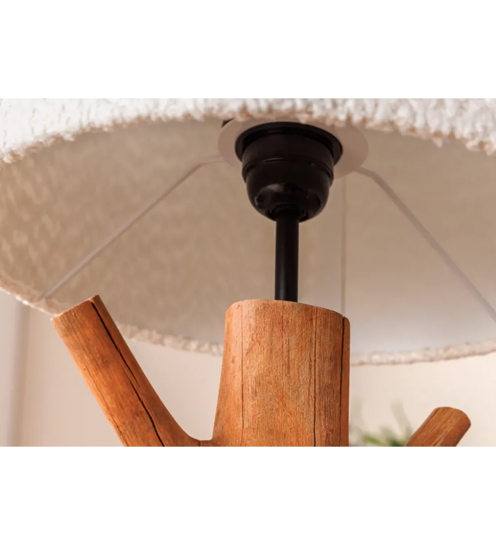 Lampa stołowa JEWELRY 60 cm drewno mangostan boucle