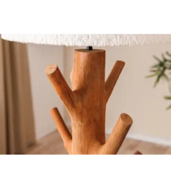 Lampa stołowa JEWELRY 60 cm drewno mangostan boucle