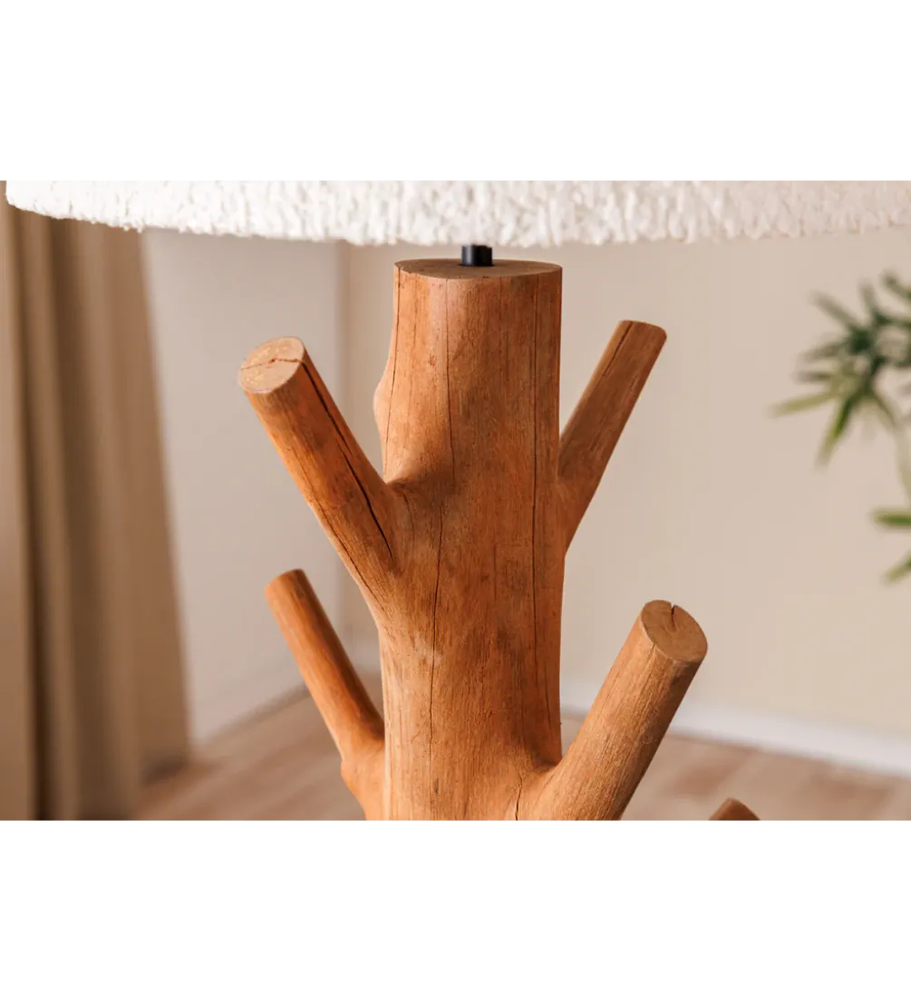Lampa stołowa JEWELRY 60 cm drewno mangostan boucle