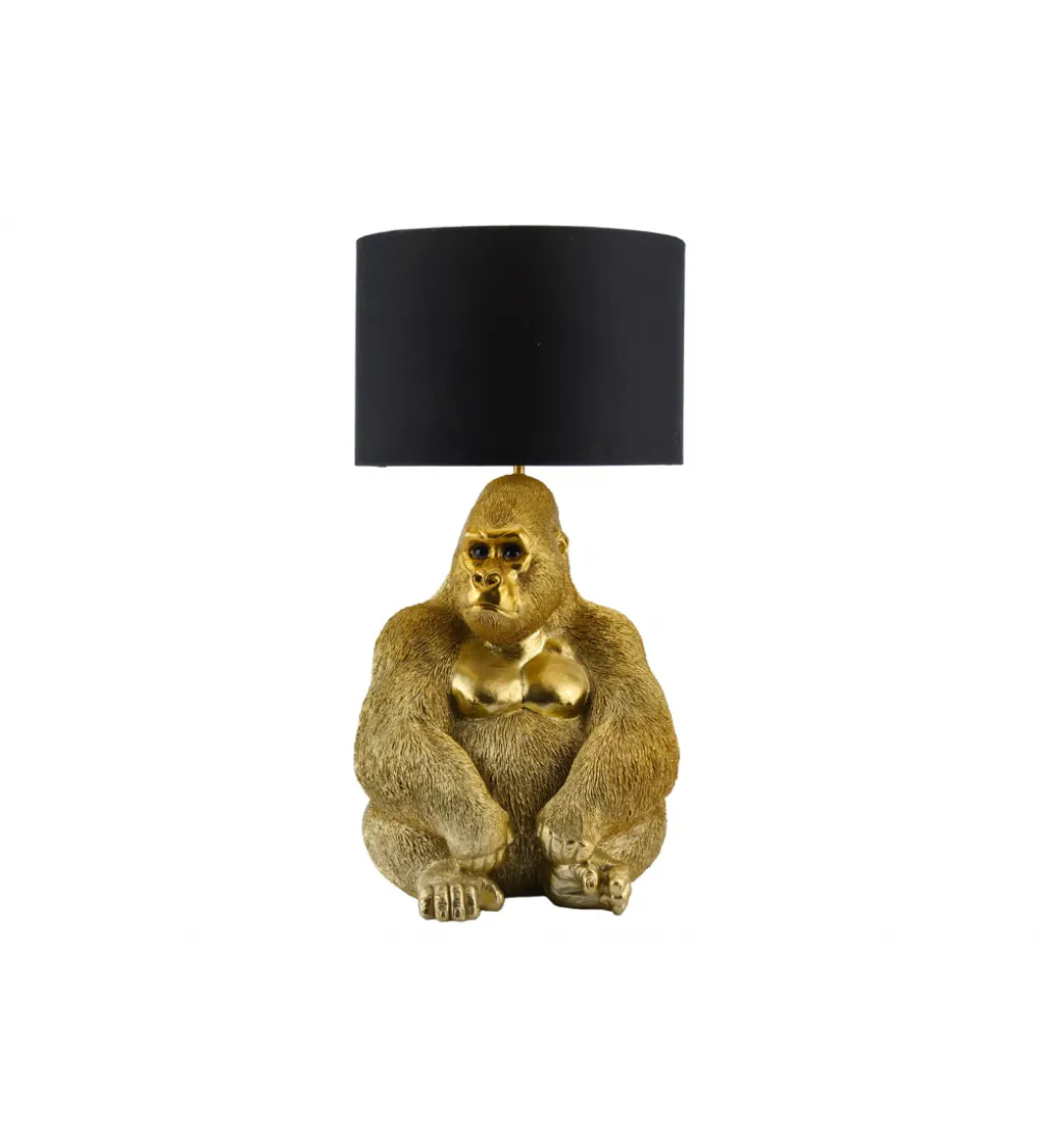 Lampa stołowa KING APE 54 cm czarna złota