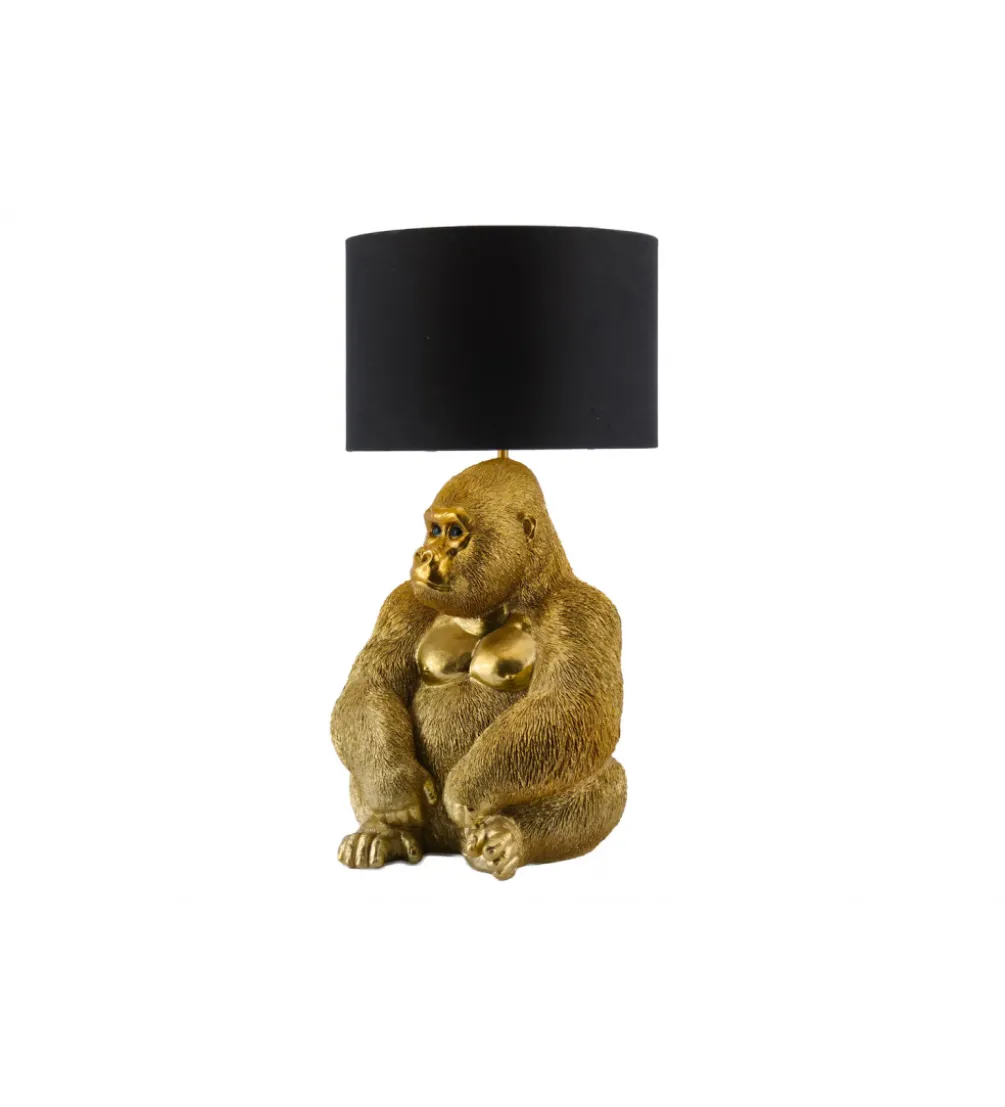 Lampa stołowa KING APE 54 cm czarna złota