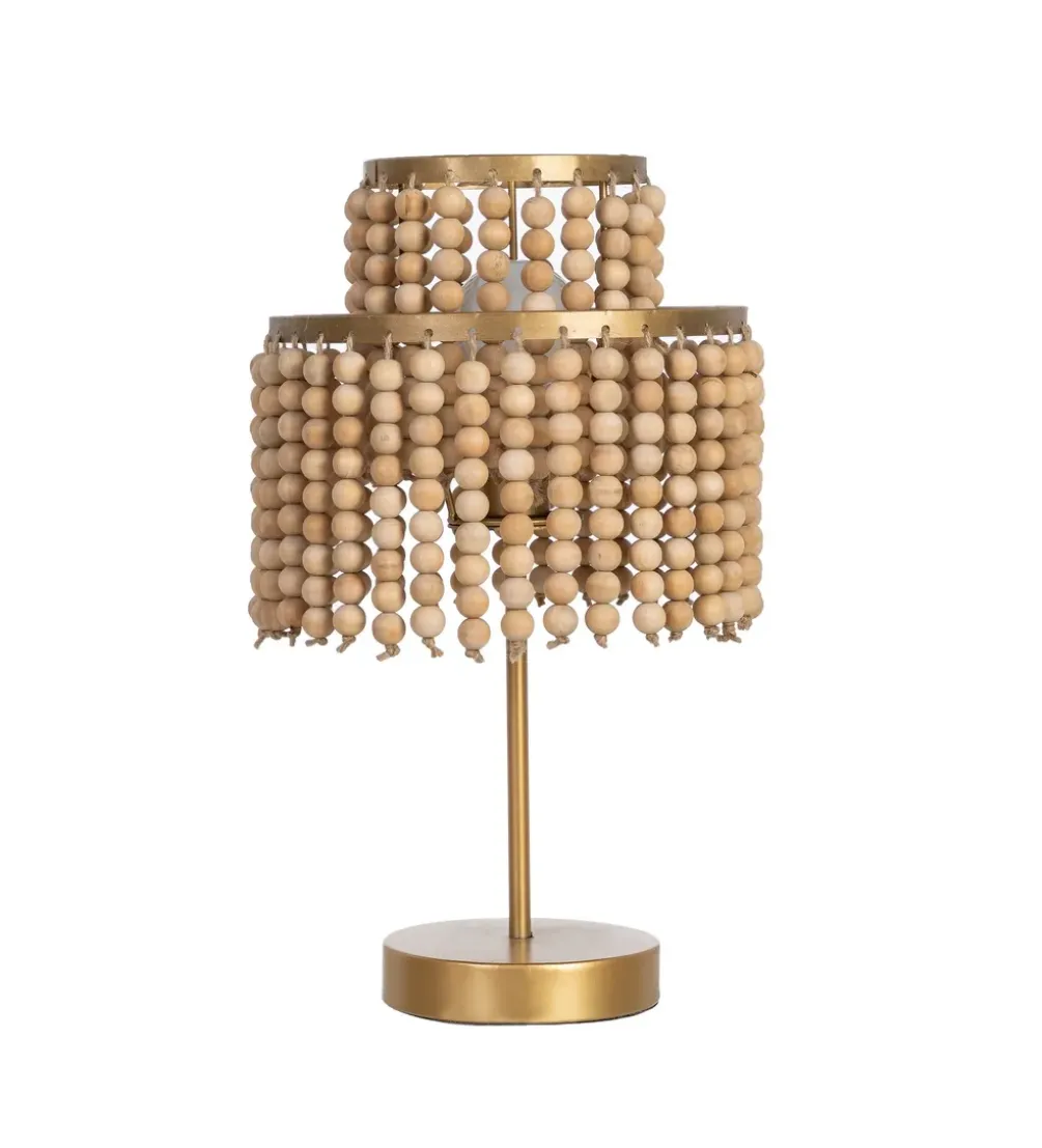 Lampa stołowa KORGAL 50 cm naturalna złota