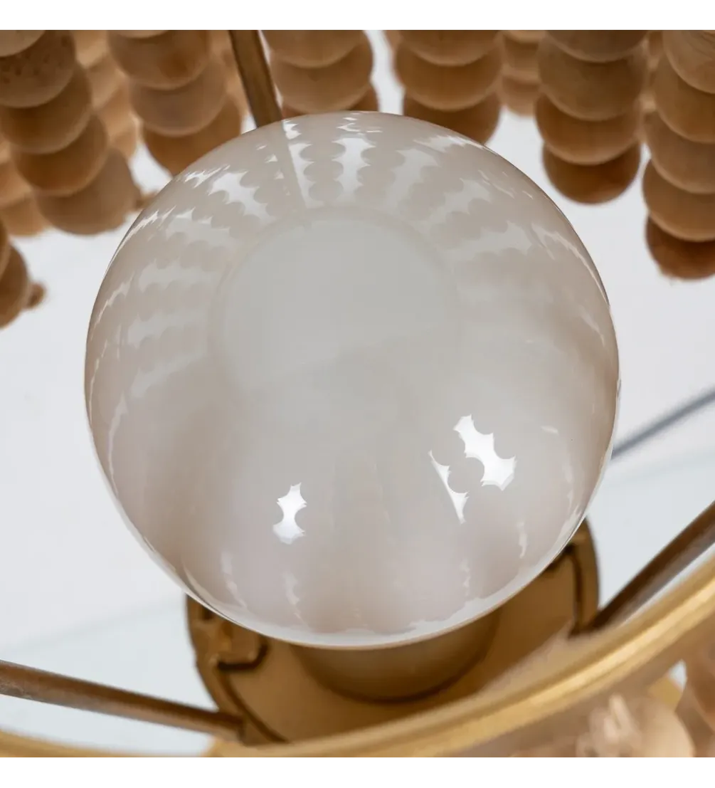 Lampa stołowa KORGAL 50 cm naturalna złota