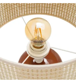 Lampa stołowa MENOSEA 51 cm terrakota kremowa