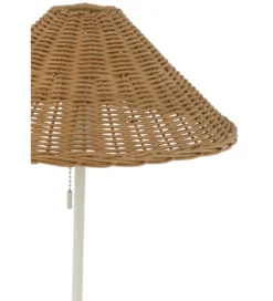 Lampa stołowa MERTAN 50 cm rattan biała