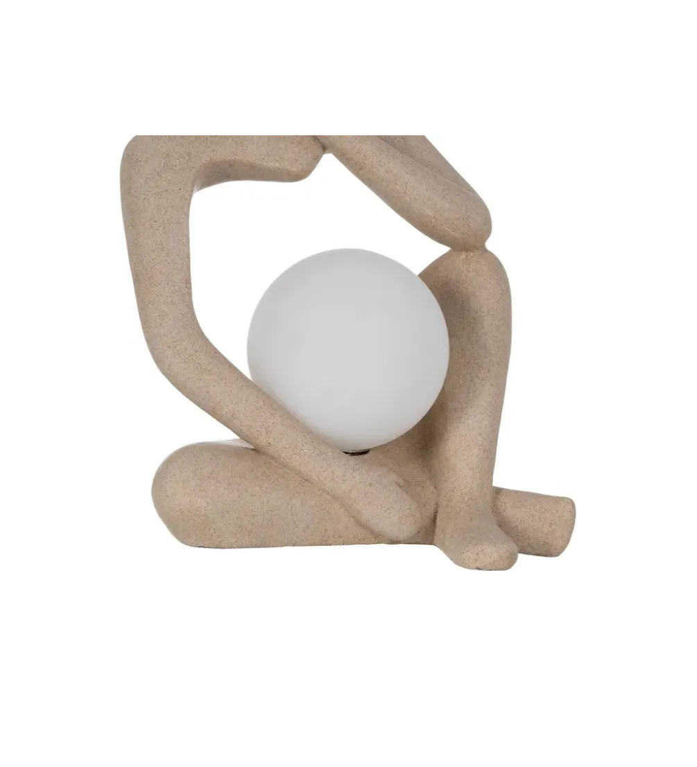 Lampa stołowa MUJER 35 cm beżowo biała
