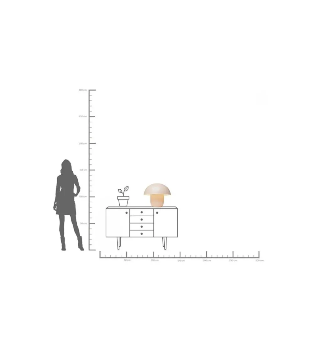 Lampa stołowa MUSHROOM 44 cm beżowa