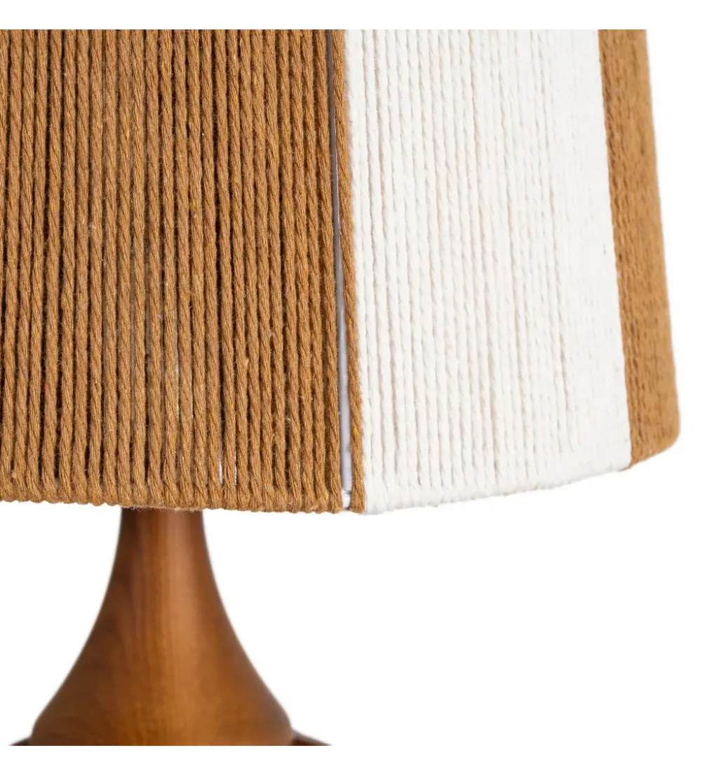 Lampa stołowa OPANEM 47 cm brązowobiała