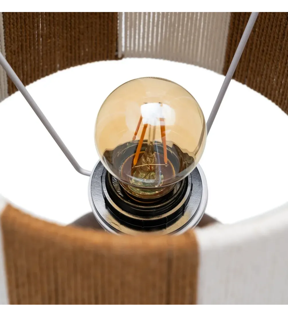 Lampa stołowa OPANEM 47 cm brązowobiała