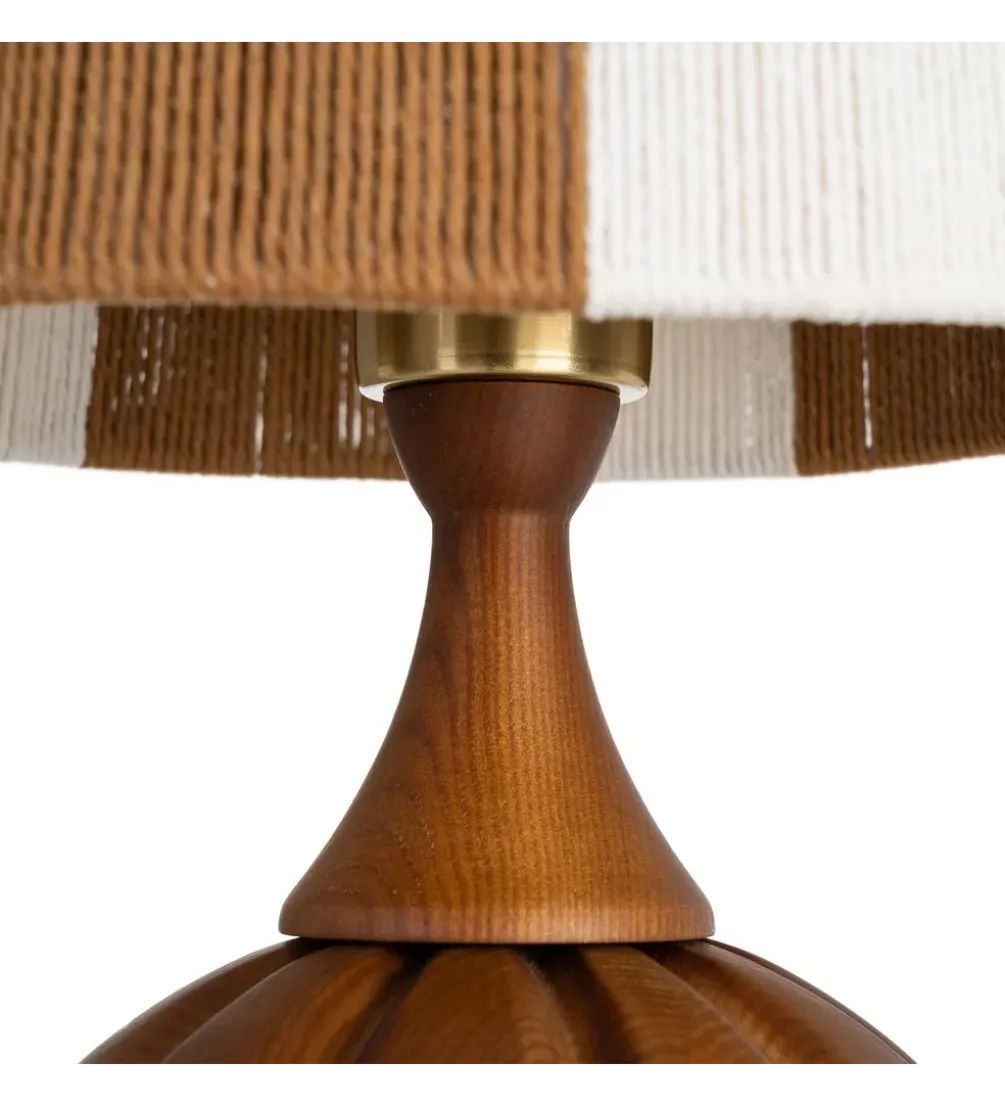 Lampa stołowa OPANEM 47 cm brązowobiała