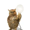 Lampa stołowa OWL 37 cm antyczny złoto