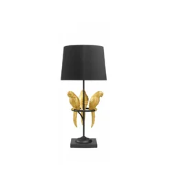 Lampa stołowa Papuga 35 cm czarno złota