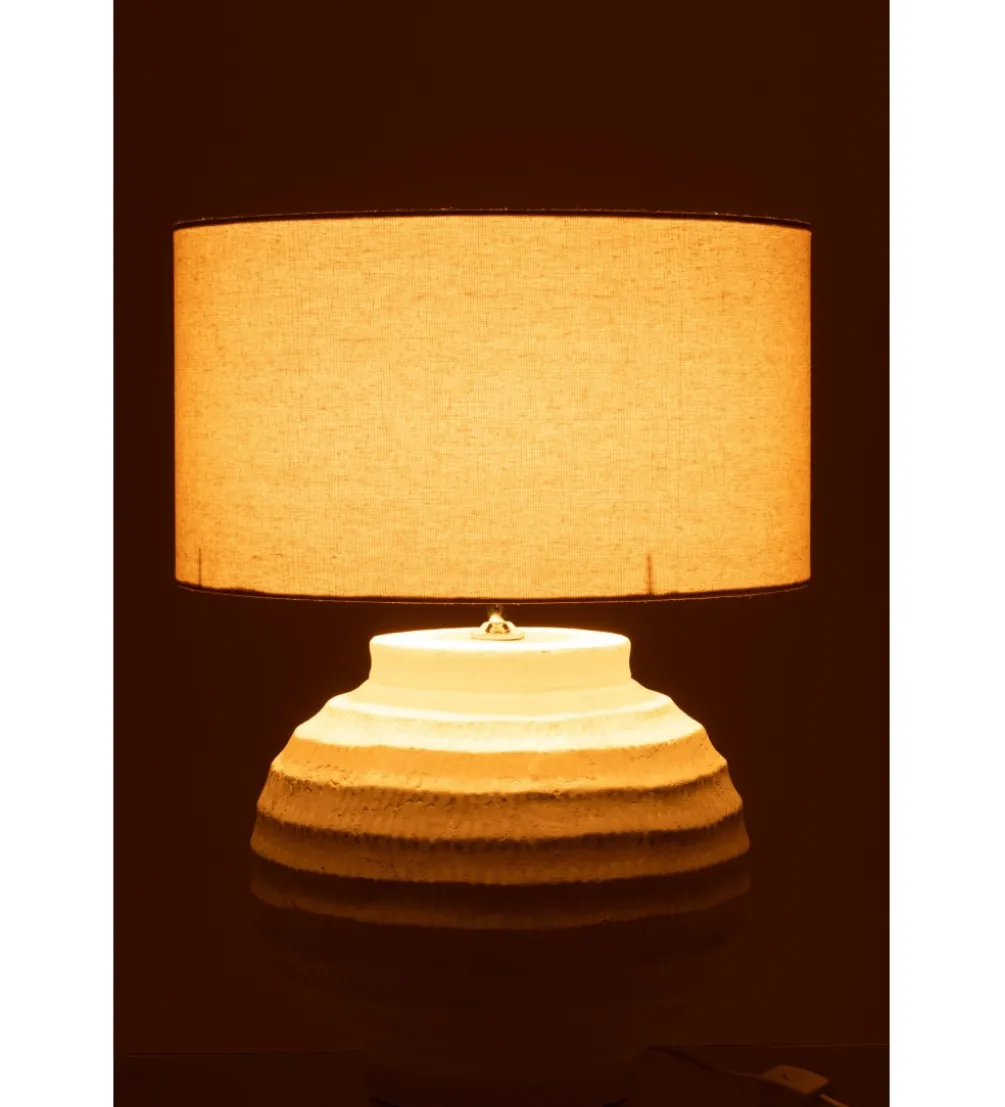 Lampa stołowa SCADY 62 cm terrakota biała