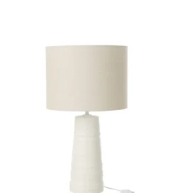 Lampa stołowa SCADY 63 cm terrakota biała
