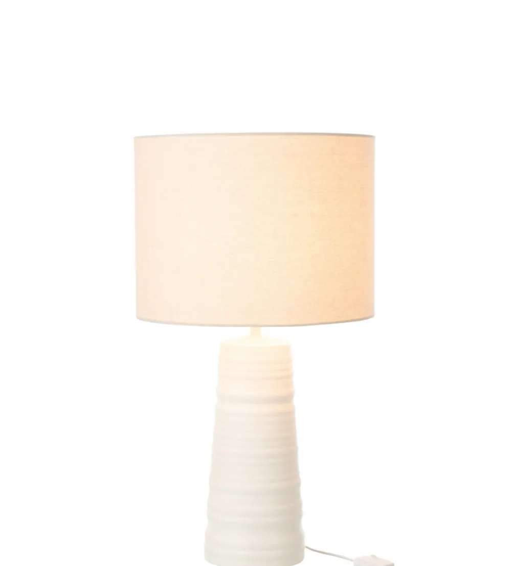 Lampa stołowa SCADY 63 cm terrakota biała