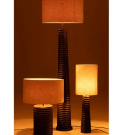 Lampa stołowa SHARY 85 cm drewno ailanthus czarna