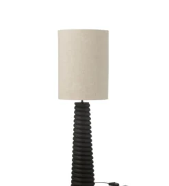 Lampa stołowa SHARY 85 cm drewno ailanthus czarna
