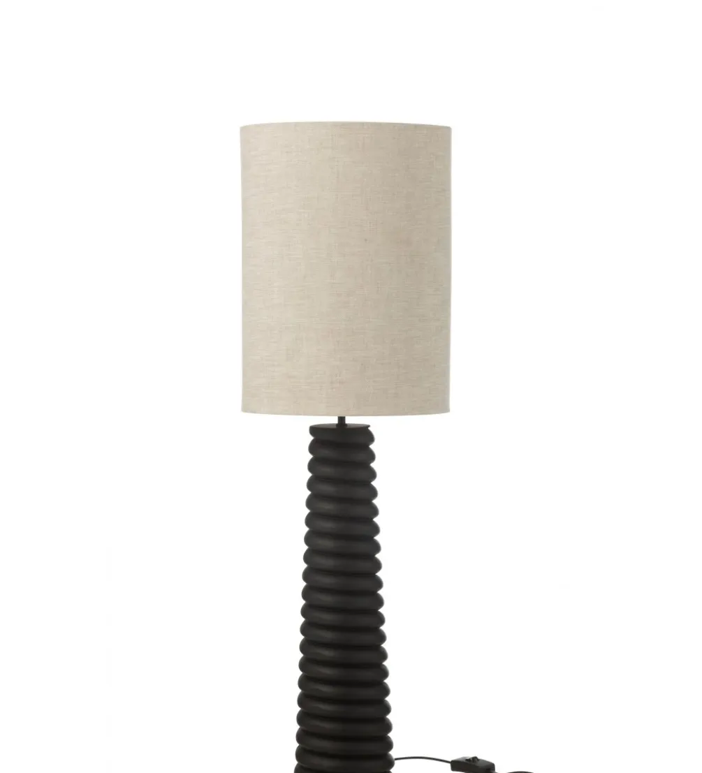 Lampa stołowa SHARY 85 cm drewno ailanthus czarna