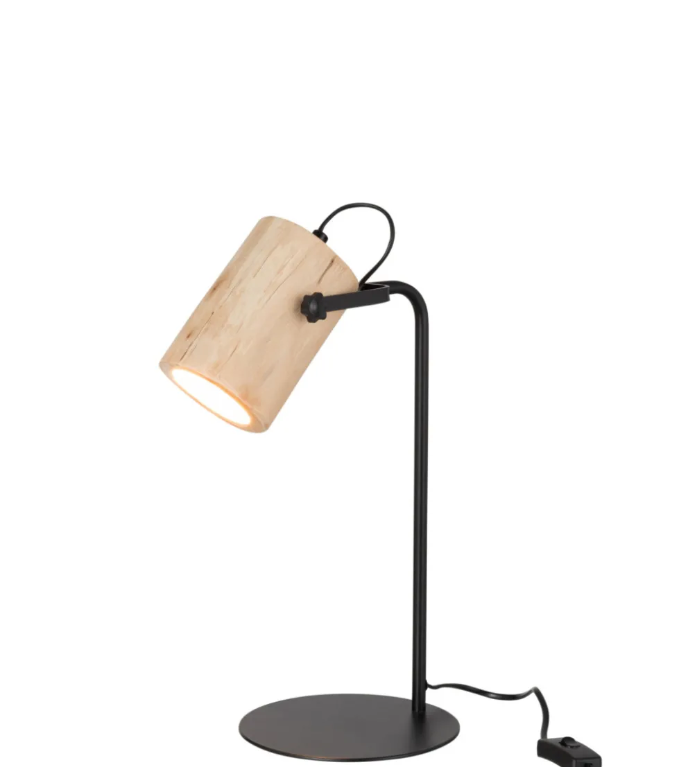 Lampa stołowa SILAS 42 cm czarna naturalna