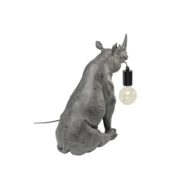 Lampa stołowa SITTING RHINO 42 cm szara