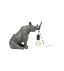 Lampa stołowa SITTING RHINO 42 cm szara