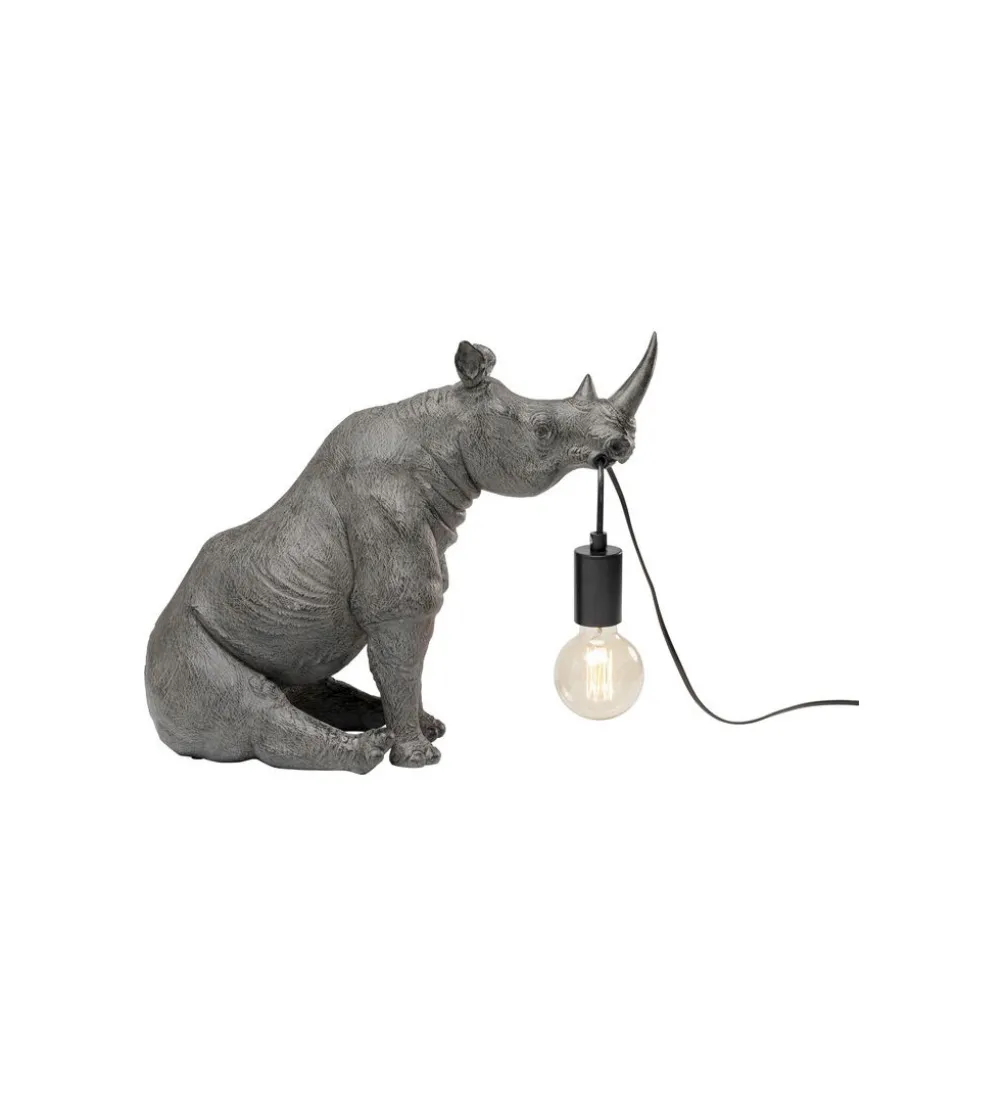 Lampa stołowa SITTING RHINO 42 cm szara