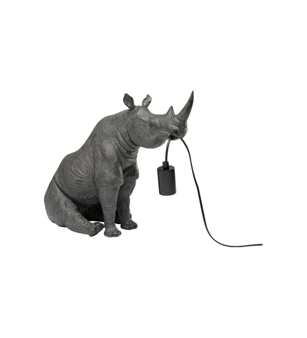Lampa stołowa SITTING RHINO 42 cm szara