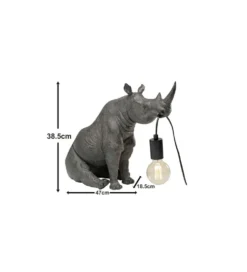 Lampa stołowa SITTING RHINO 42 cm szara