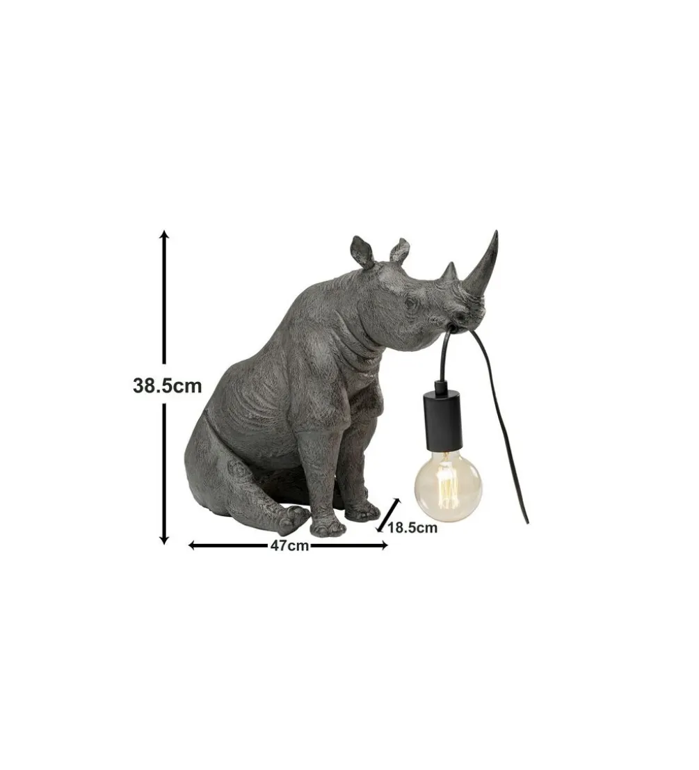 Lampa stołowa SITTING RHINO 42 cm szara