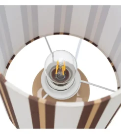 Lampa stołowa STRIPENMA 43 cm beżowa kremowa