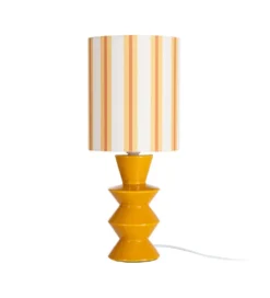 Lampa stołowa STRIPENMA 43 cm musztardowa kremowa