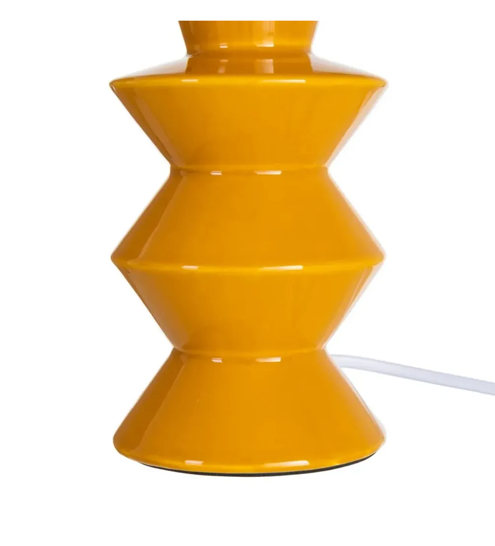 Lampa stołowa STRIPENMA 43 cm musztardowa kremowa