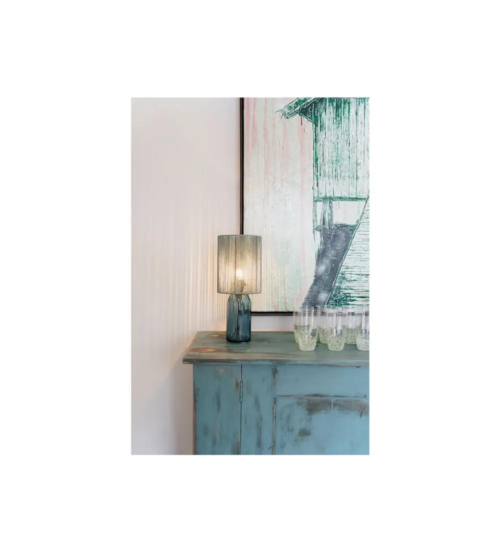 Lampa stołowa VECCHIO 42 cm niebieska