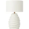Lampa stołowa WAVING 68 cm ceramika biała