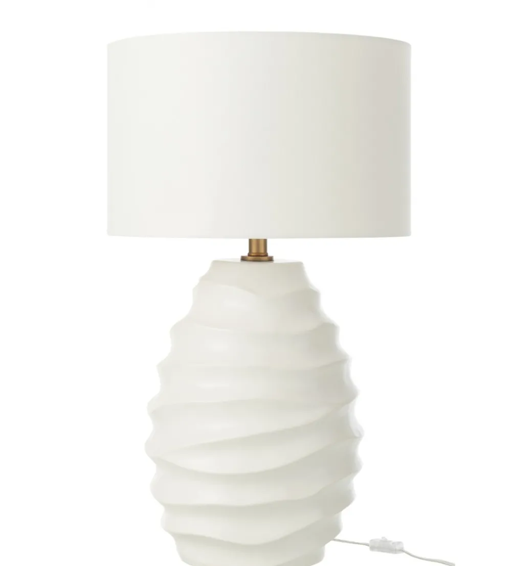 Lampa stołowa WAVING 68 cm ceramika biała