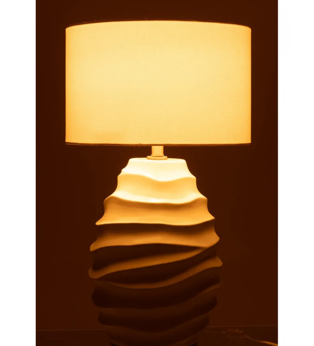 Lampa stołowa WAVING 68 cm ceramika biała