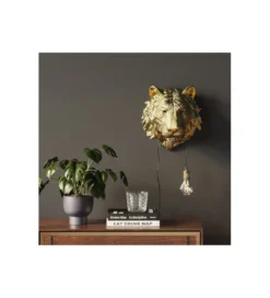 Lampa ścienna ANIMAL TIGER HEAD 34 cm złota