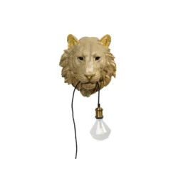 Lampa ścienna ANIMAL TIGER HEAD 34 cm złota