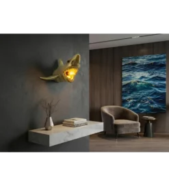 Lampa ścienna SHARK 40 cm złota