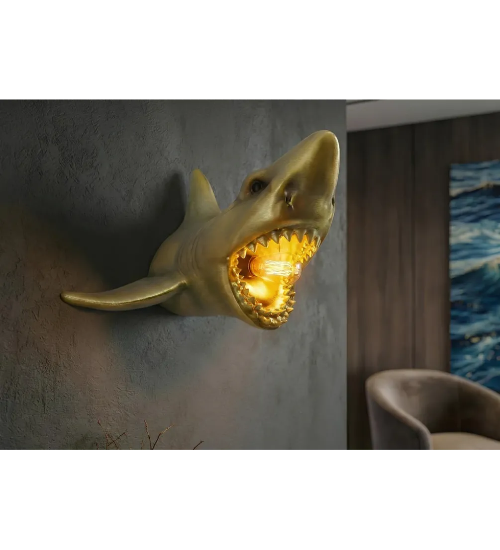 Lampa ścienna SHARK 40 cm złota