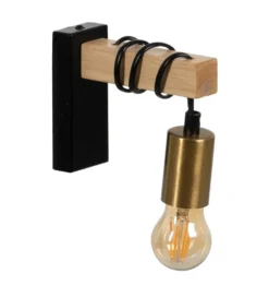 Lampa ścienna VITES 52 cm czarna naturalna