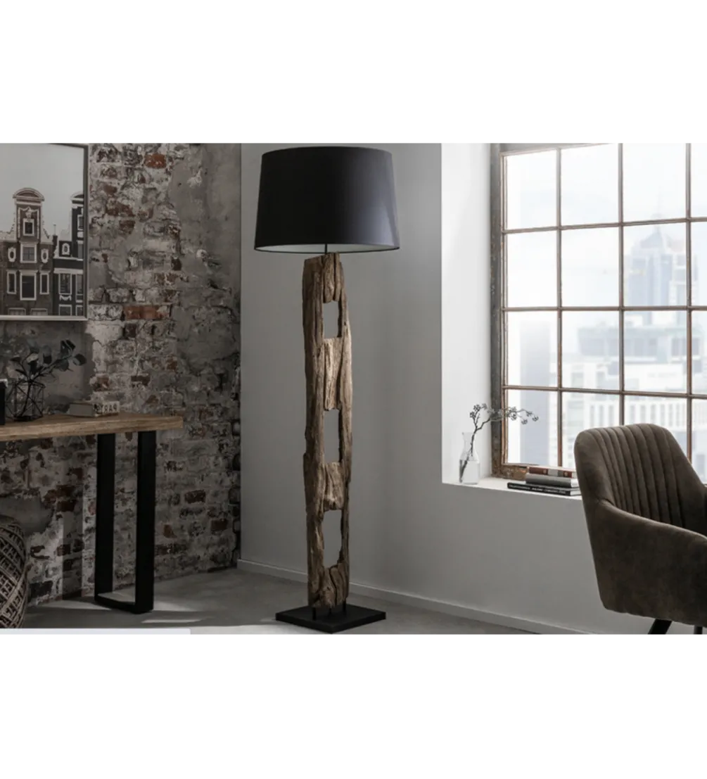 Lampa podłogowa BARRACUDA 177 cm czarna