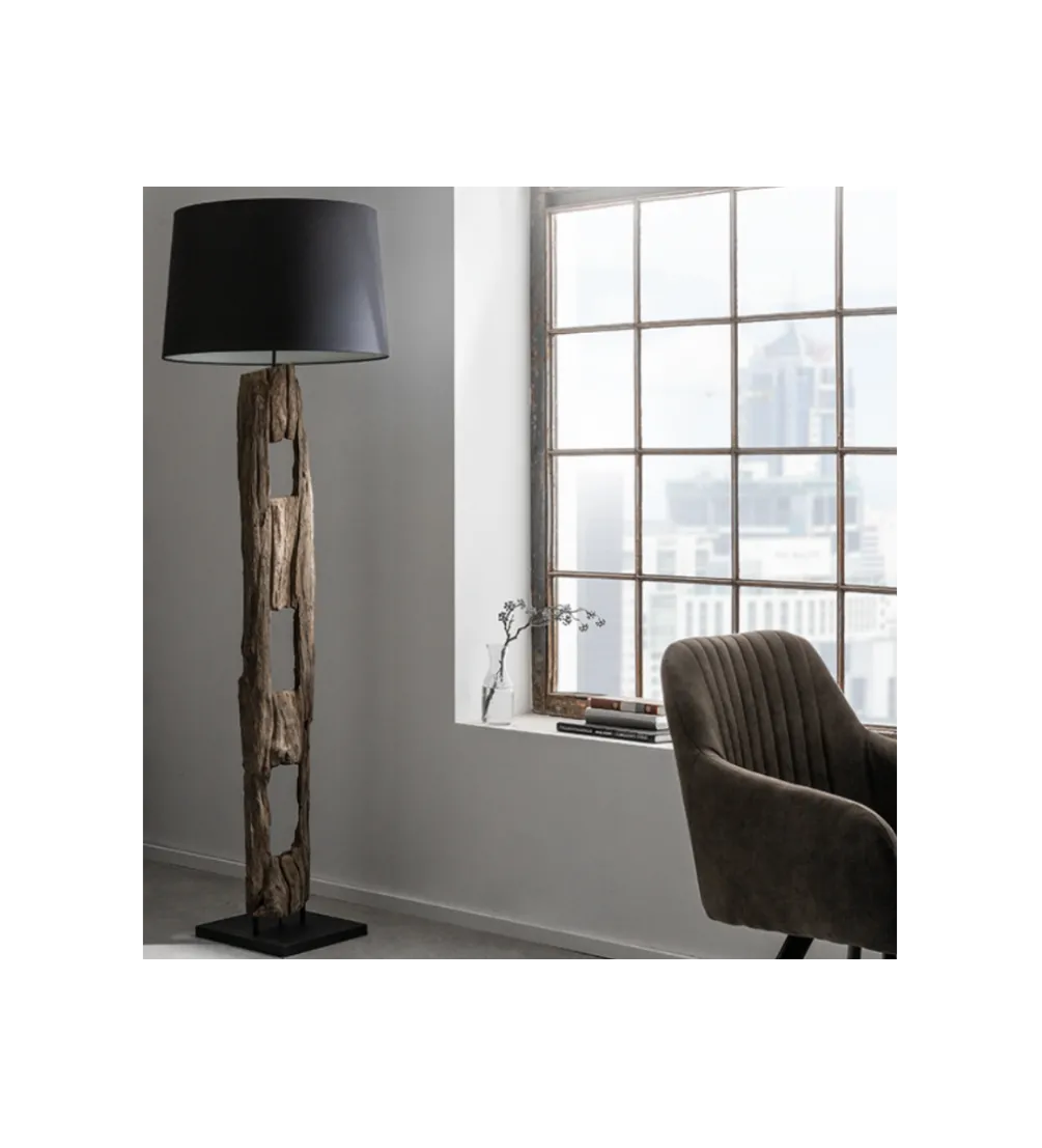 Lampa podłogowa BARRACUDA 177 cm czarna