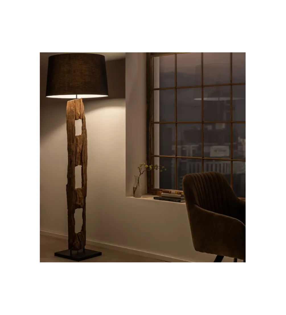 Lampa podłogowa BARRACUDA 177 cm czarna