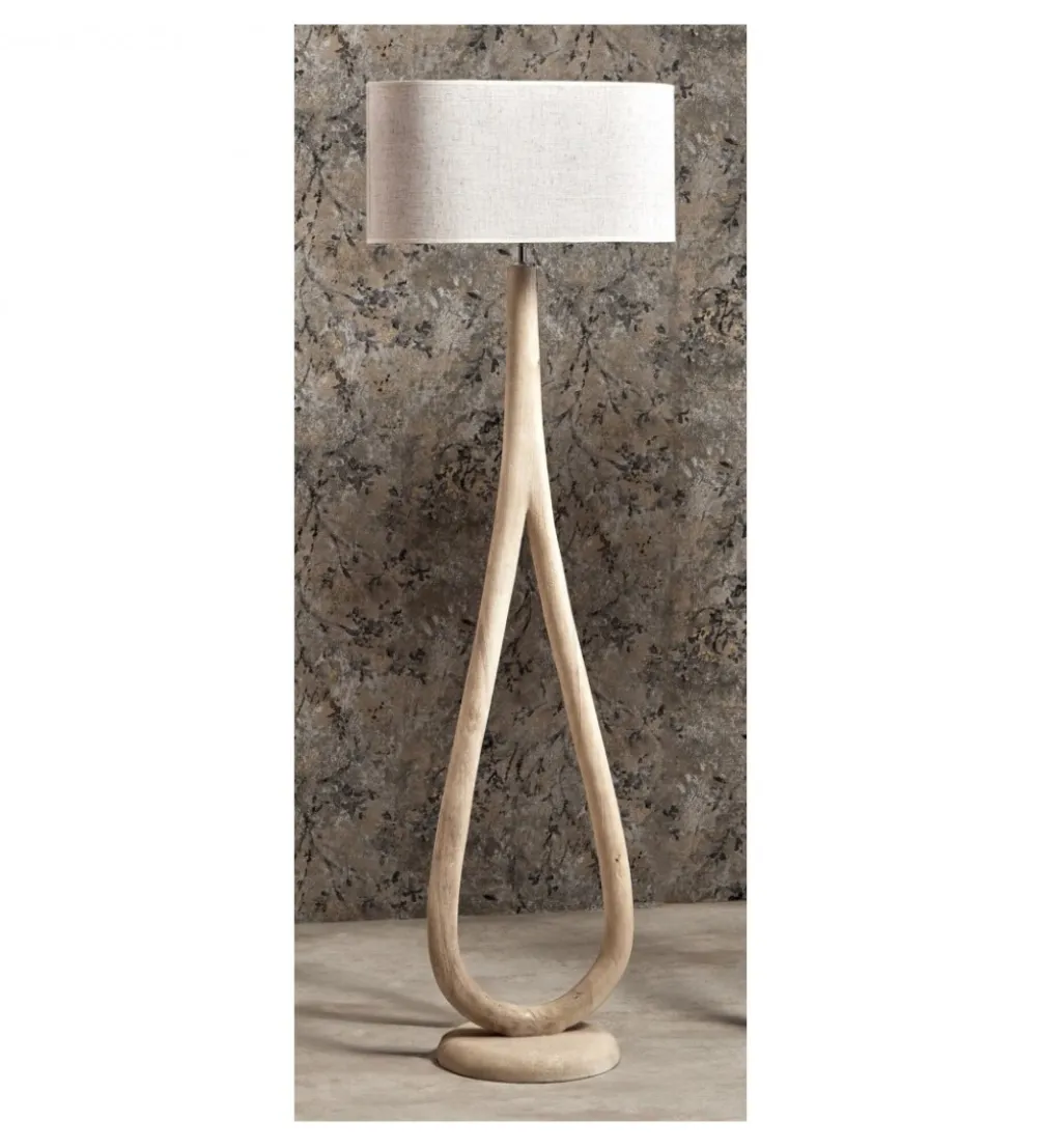 Lampa podłogowa Cronos 60 cm drewno mango
