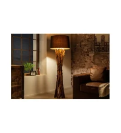 Lampa podłogowa Espel 151 cm drewno teak